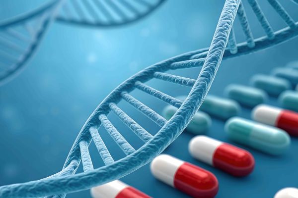 graphic of DNA helix and capsules