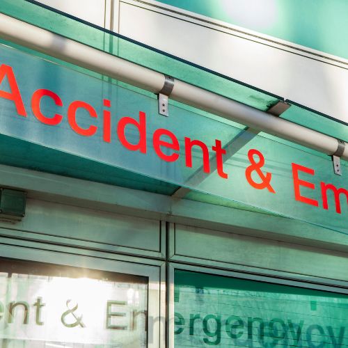Hospital accident and emergency sign
