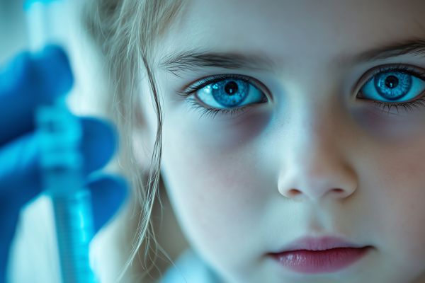 Image of a child with electric blue eyes