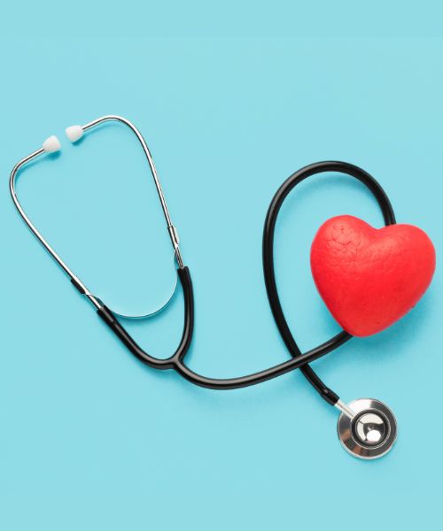 Image showing a black stethoscope and a red heart