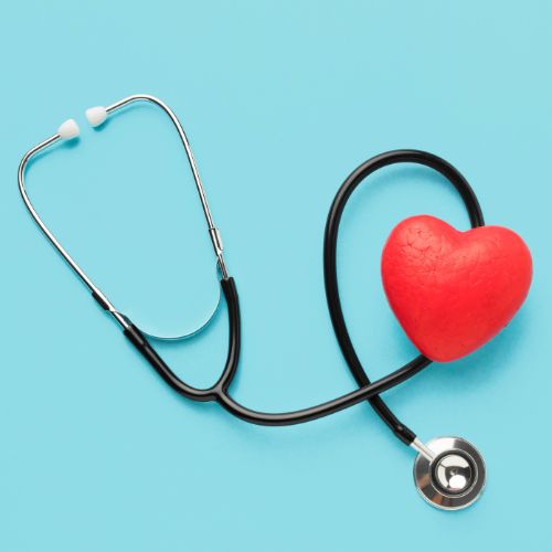 Image showing a black stethoscope and a red heart