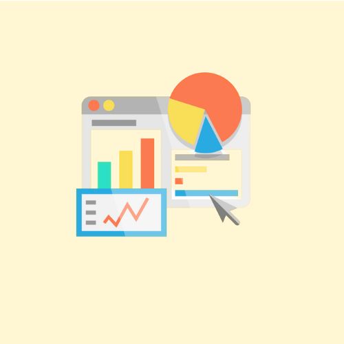 icon representing line graphs, bar charts and pie charts