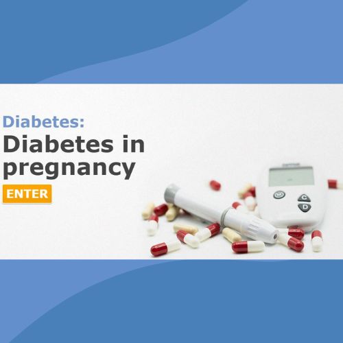 title of the course printed next to image of tablets and blood test monitor