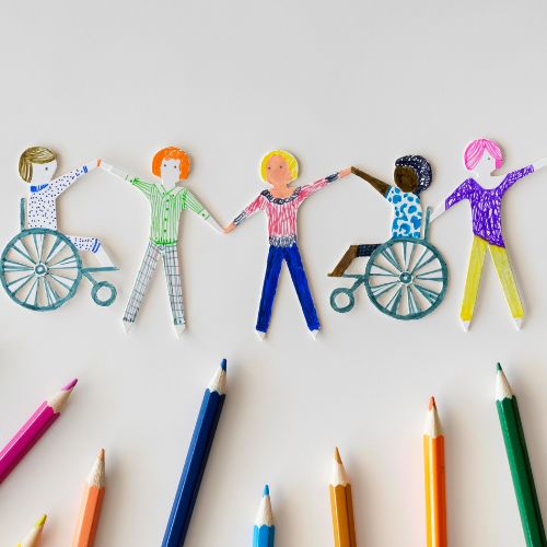 colourful drawing of people of different race and ability