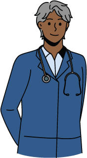 graphic of smiling doctor with a stetoscope around his neck